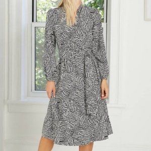a new day Black and White Long Sleeve Dress